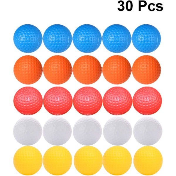 30 stk øvelsesgolfballer hule golfballer treningsgolfballer barnegolfballer