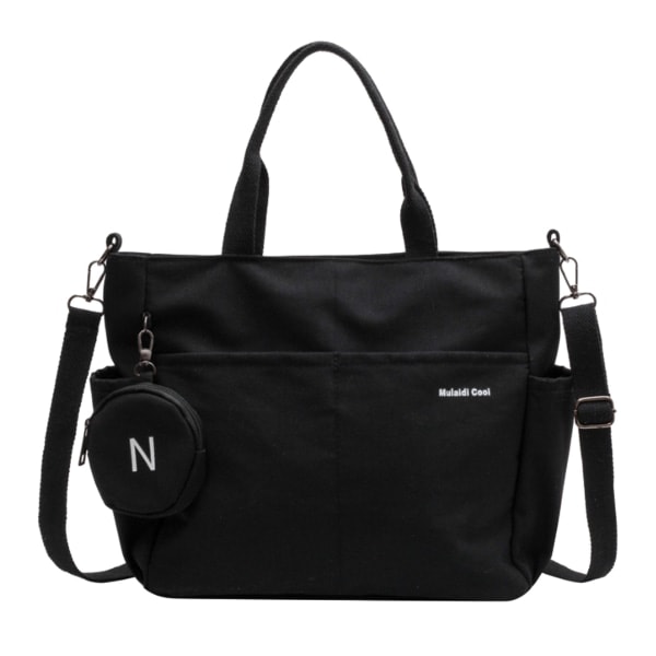 Stor Canvas Tote Bag - Datorväska för Kvinnor, Axelväska i Canvas