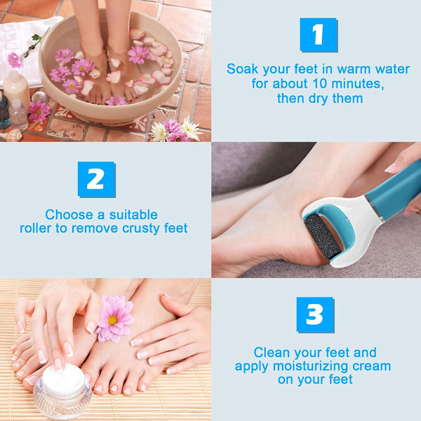 [20 stykker] Erstatningsruller til Scholl Velvet Smooth, 3 typer grovhed, Pimpsten Refill Scholl Elektrisk Fodfil
