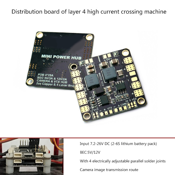 Matek Mini Power Hub -virtajakotaulu PDB BEC:llä 5V & 12V FPV QAV250 ZMR250 Multikopteri Quadkopteri