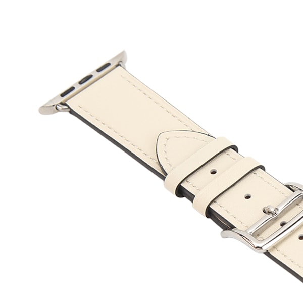 Smartwatch Rem, Urremærke i Læder til IOS Watch Series SE 8 7 6 5 4 3 2 1 42mm 44mm 45mm Beige