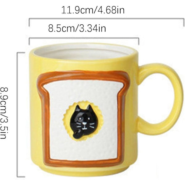 Brödmugg, Kopp i japansk stil, Mjölkte-mugg, Multifunktionell kaffemugg, Keramisk mjölkkopp, Vattenölkopp, Keramisk mugg