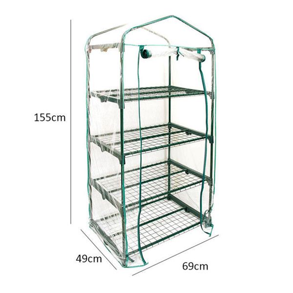 Drivhusbeskyttelse til have 4 niveauer 160x69x49cm Holdbar plantebeskyttelse Anti-insektbeskyttelse