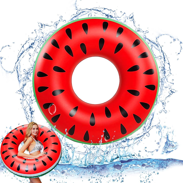 Badring för vuxna, Vattenmelon Badring, 120cm Uppblåsbar Badring, Perfekt Sommarvattenleksak för Pool och Strand