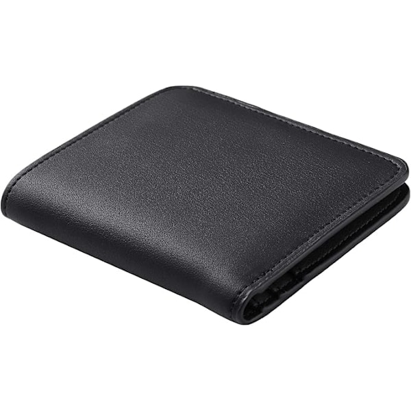 Liten Kompakt Bifold Lyxig Plånbok i Äkta Läder