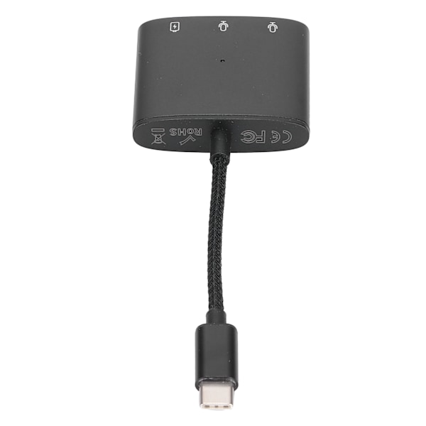 3-in-1 USB C - 3,5 mm:n audioadapteri, Type C - 3,5 mm:n ja USB C -kuulokeliitäntä ja latausportti, Space Black