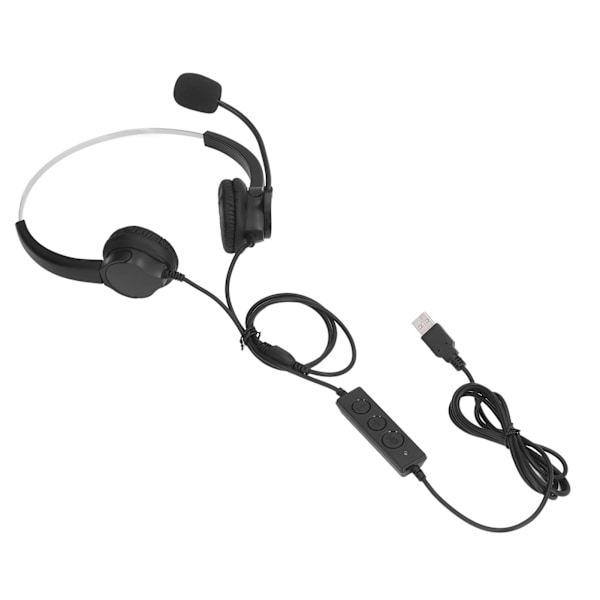 Office Headset Adjustable Stable Wired Call Center Headphone with Noise Reduction Microphone for Office Computer