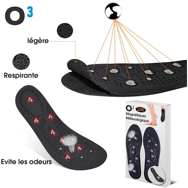 Magnetiske innersåler for vekttap, Størrelse 35-40, 1 par