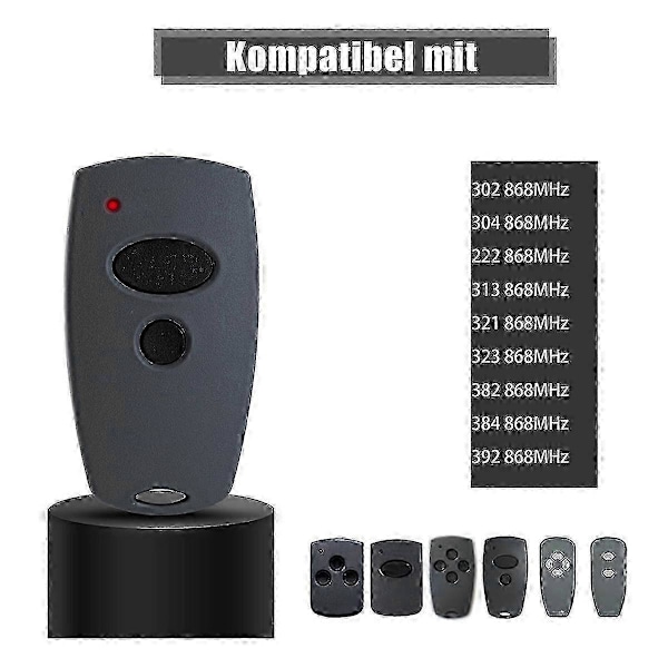 2 kpl 868,3 MHz autotallin oven käsilähetin malleille D302-868, D304-868, D384-868, D321-868, D323-868