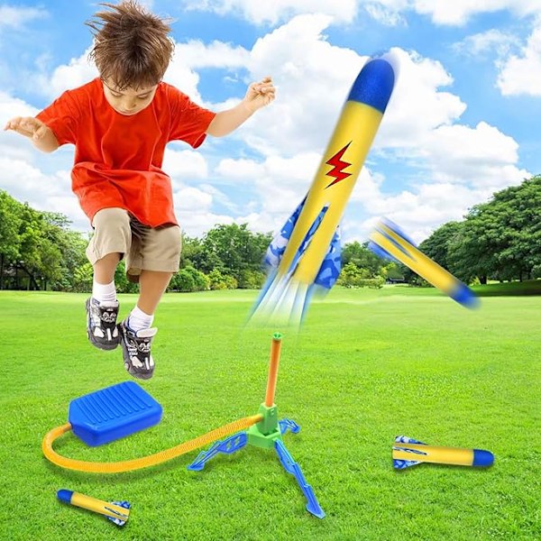 Leksaksraket med 6 Skumraketer, Utomhus- och Trädgårdsspel för Barn, Leksaker för Barn 3 4 5 6 7 År, Julklapp
