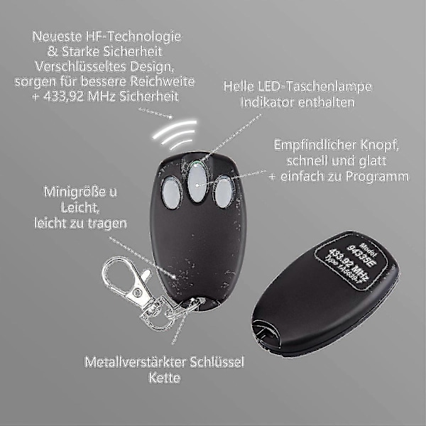 2-pak håndholdt garasjeport-sender - Kompatibel med Chamberlain Liftmaster Motorlift, inkluderer modellene 94335e, 84335e, Ml700, Ml500, Ml850, Merli