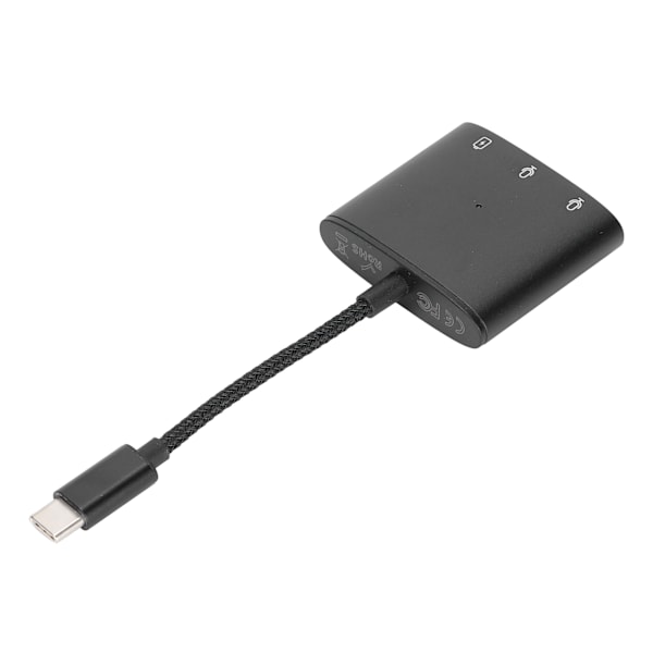 3-in-1 USB C - 3,5 mm:n audioadapteri, Type C - 3,5 mm:n ja USB C -kuulokeliitäntä ja latausportti, Space Black
