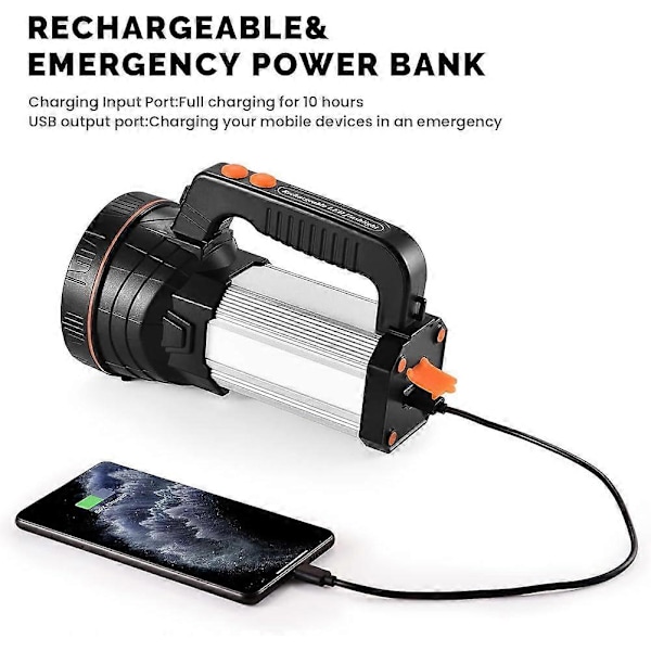Genopladelig lommelygte 6000 lumen 6600mAh LED lommelygte super lys kraftig Heavy Du