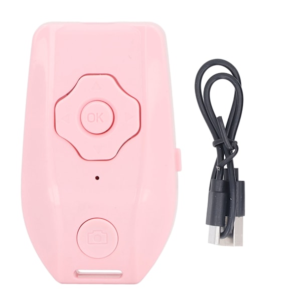 Bluetooth Remote Page Turner USB Rechargeable Wireless Camera Shutter Remote Photo Video Clicker for Smartphones Selfies Pink