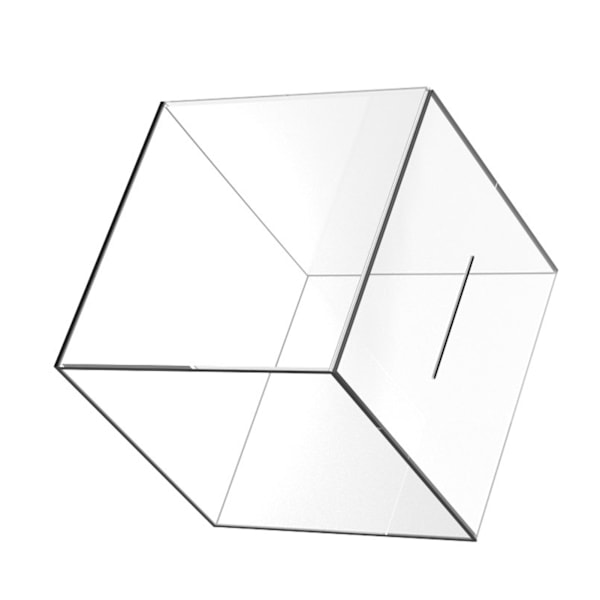 12cm Spargris Akryl Transparent Dammtät Kub Pengaboxar Förvaring Pengar Sparbox
