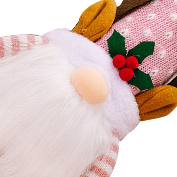 Jule Nisse Plys Dekoration Lyser Svensk Jul Håndlavet Skandinavisk Tomte Nisse Dukke Ornamenter med Gevir Hat til Hjem Fest Gaver Pink