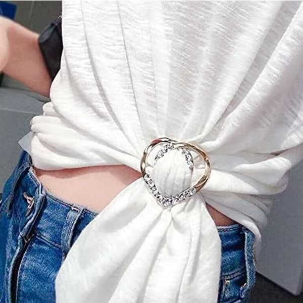 3-pack Metalliska T-shirt Clips och Ringar 4,8 cm Stora T-shirt Clips Sjal Ring för Flickor Kvinnor{DH}