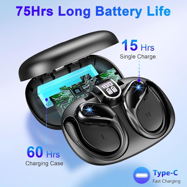 Langattomat Bluetooth-urheilukuulokkeet, 2023 Bluetooth 5.3 -kuulokkeet ENC-melunvaimennuksella, 90H Hi-F{DH}