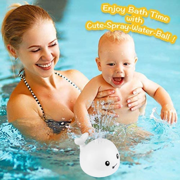 Baby badeleker Automatisk induksjonsspray sprinkler med LED-lys Vannflytende leker Spray badekar leker