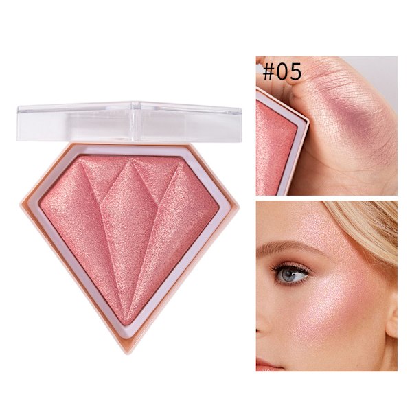 5 Färger Rouge Makeup Palette Highlighter Konturpulver Bronzer Hög Glans Highlighter