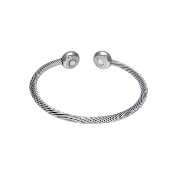 Magnetisk terapiarmbånd - vridd kabel i rustfritt stål H