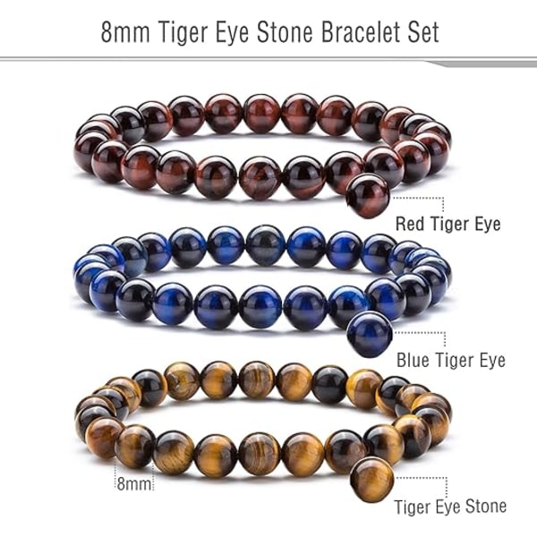 Dame 8mm Natursten Lavasten Diffuser Armbånd Elastisk Yoga N