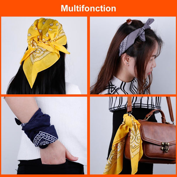 12 kpl 12 Väriä 54*54cm Pakkaus Bandana Huivi Unisex Nenäliina