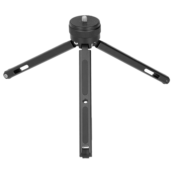 1/4in Mini Tripod Stativ 3‑13cm Justerbar Skrivebordsfesteholder for Mobiltelefon Sportskamera Svart