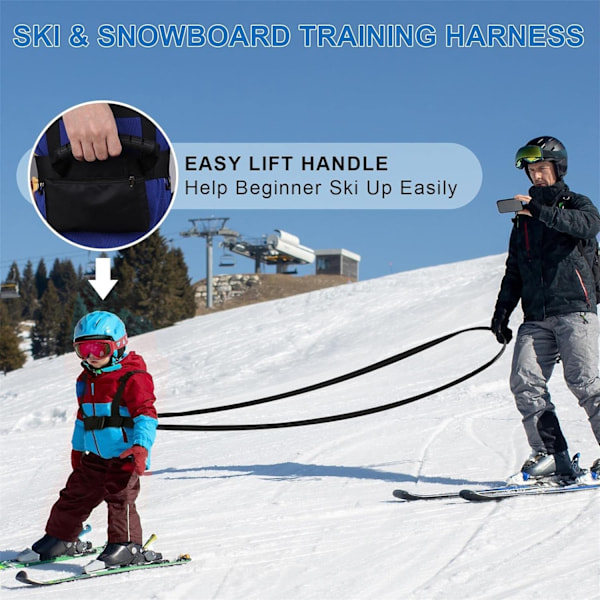 Skid- och snowboardsele för barn - Svart, Skidsele med Deta-Perfet【】