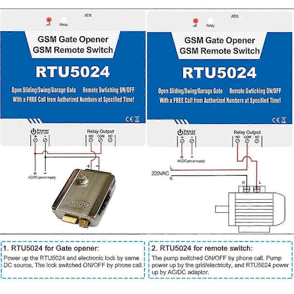 GSM Dørportåbner Fjernbetjening On/Off Switch Gratis Opkald SMS Kommando