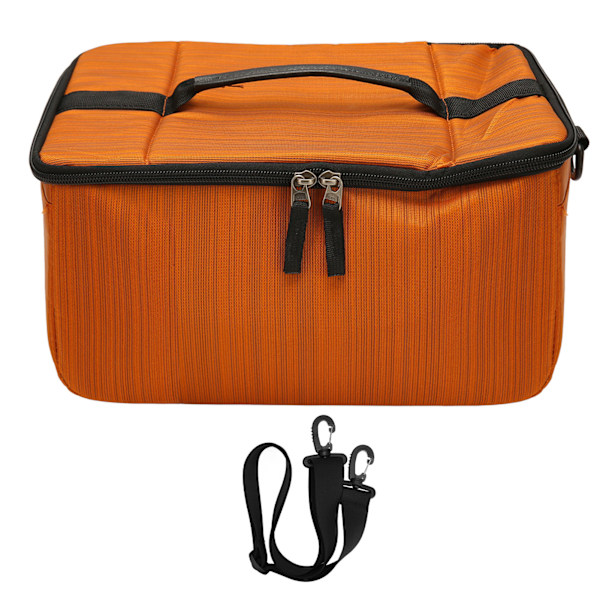 Camera Bag Orange Waterproof Large Capacity Shoulder Bag 6 Inner Divider Widened Strap Holds 2 Camera 6 Lenses