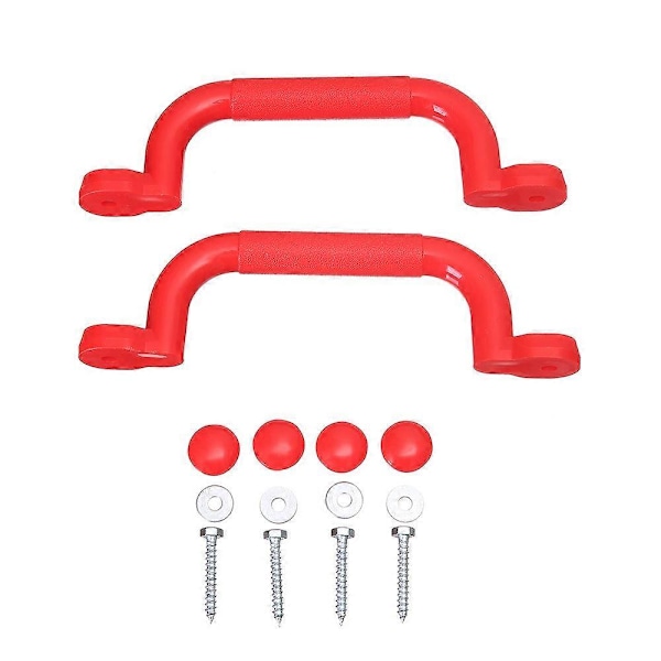 Lekset Handtag Barn Lekhus Säkerhet Halkfria Handtag Skruvset 23.8*7CM Röd
