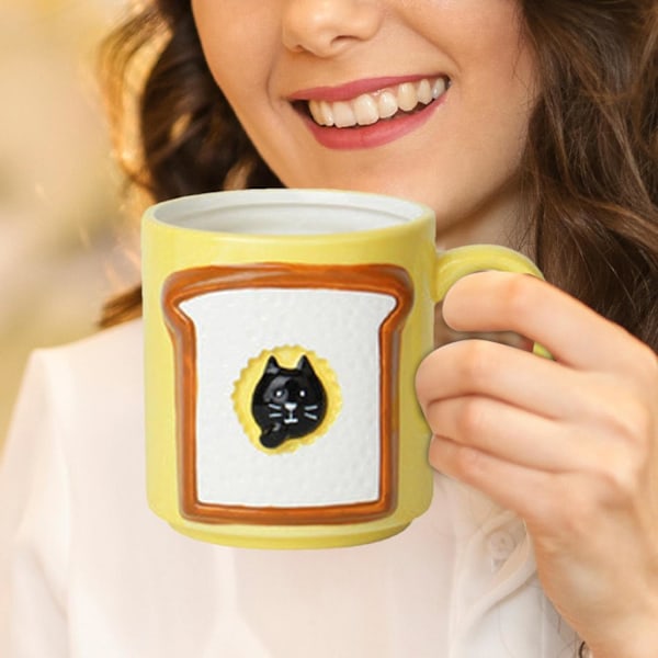 Brödmugg, Kopp i japansk stil, Mjölkte-mugg, Multifunktionell kaffemugg, Keramisk mjölkkopp, Vattenölkopp, Keramisk mugg