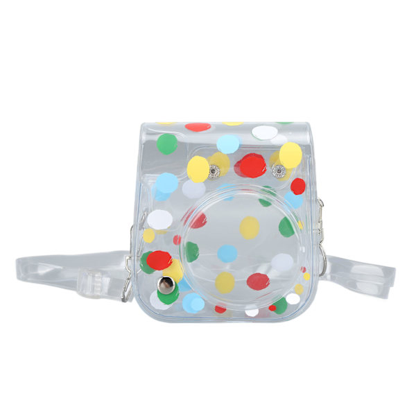 Kamera Beskyttelsestaske Transparent Farverig Polka Dot Mønster Instant Kamera Etui til Mini 12