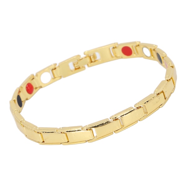 Magnetarmband för män och kvinnor, titan stål, enkelt, stilrent, justerbart magnetterapiarmband (0,3 tum bredd) Guld