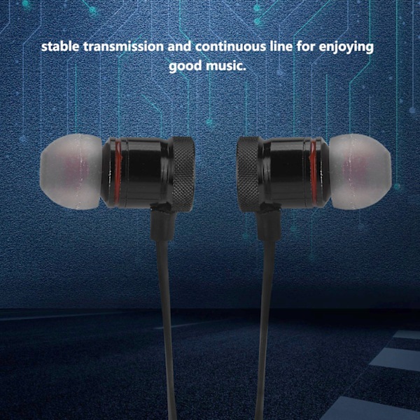 2 stk. XT‑6 Stereo Headset Bluetooth Magnetisk Tiltrækning Binaural Trådløs Sport Øretelefon Sort