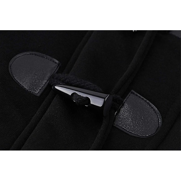 Damkappa med hornknappar i fleece, tjock huva, vinterjacka, varm, perfekt present