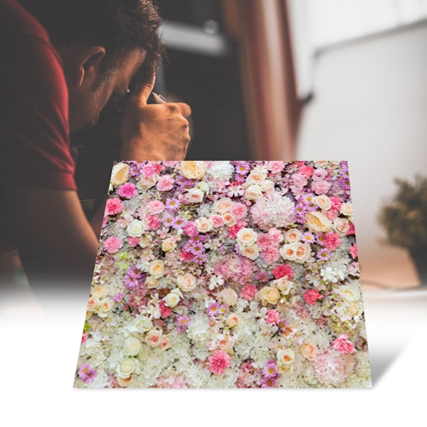 60*60cm Bryllup Nyfødt Fotografering Blomster Baggrund Studio Foto Rekvisitter Vinyl Baggrund (HQ6)