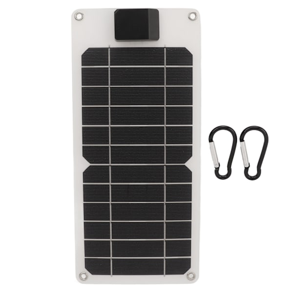 20W 5V 12V Solar Panel Dual Output Monocrystalline Power Generator Panel Battery Charger Kit for Car Boat Trailer RV White