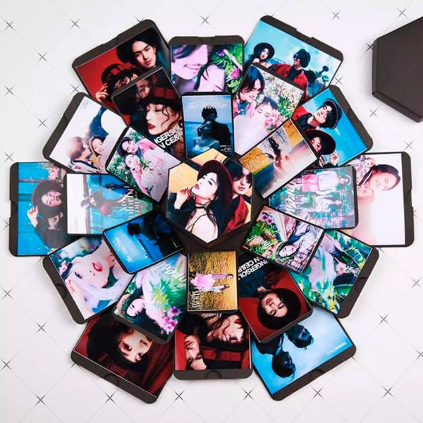 Explosionsbox, Presentbox - Hexagon Svart - Perfekt