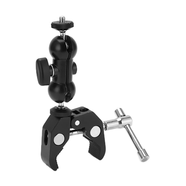 Kameraklemmefeste 360° Rotasjon Krabbe Ballhead Arm Klemmefeste med 1/4 tommers skruehull Mini Ball Head