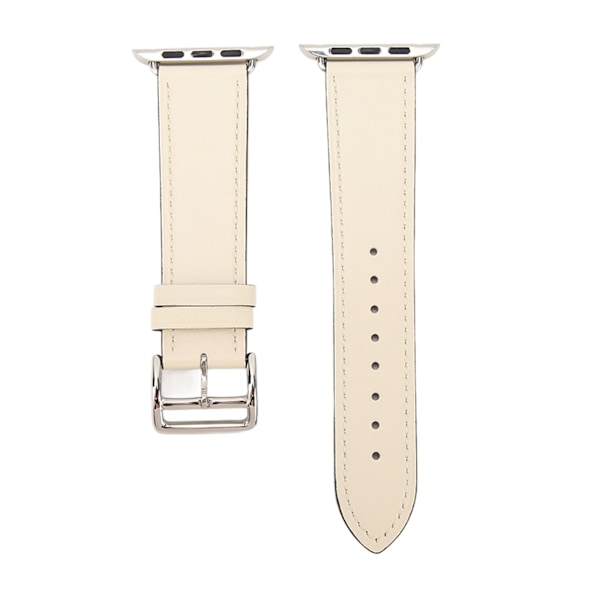 Smartklokke Armbånd Klokke Rem Lær Smartklokke Tilbehør for IOS Watch Series SE 8 7 6 5 4 3 2 1 42mm 44mm 45mm Beige