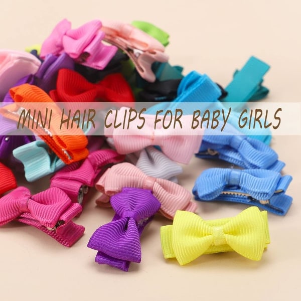 Vauvan hiusklipsit ruseteilla tytöille, mini täysin vuoratut vauvan rusetti grosgrain-nauhaa 1,2\" pienet hiusrusettiklipsit 40 kpl (20 väriä pareittain) {HH}
