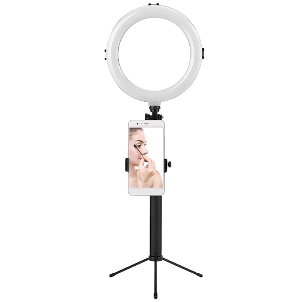 20cm Fotografering Dimbar LED Ringljus Live Video USB Ljus med Telefon Bas Stativ