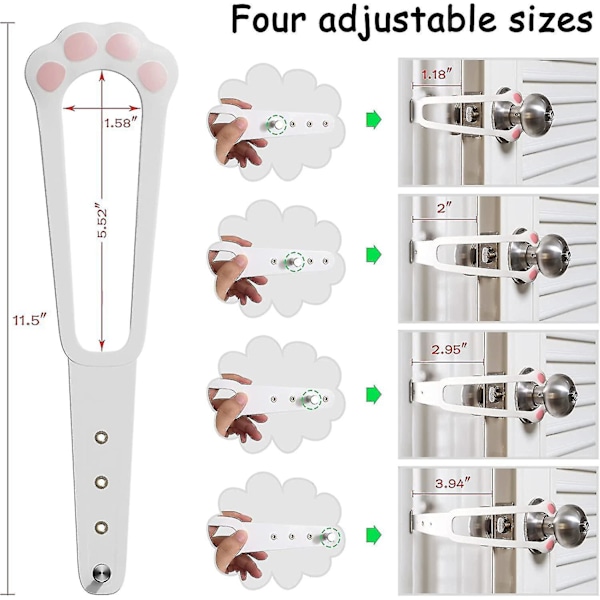 2 stk. kattedørholderlås, fleksibel låserem lar katter komme inn og trygt barnesikring, justerbart kattedøralternativ-YuJia 2PCS