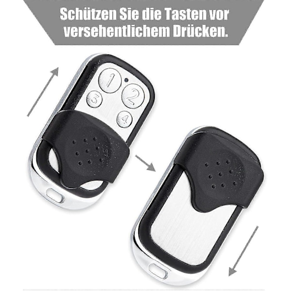 Pakke med 2 fjernkontroller for garasjeport 433.92 MHz 100% kompatibel med NOVOFERM NOVOTRON 502 MAX43-2, 504 MAX43-4, 512 MIX43-2, MNHS4