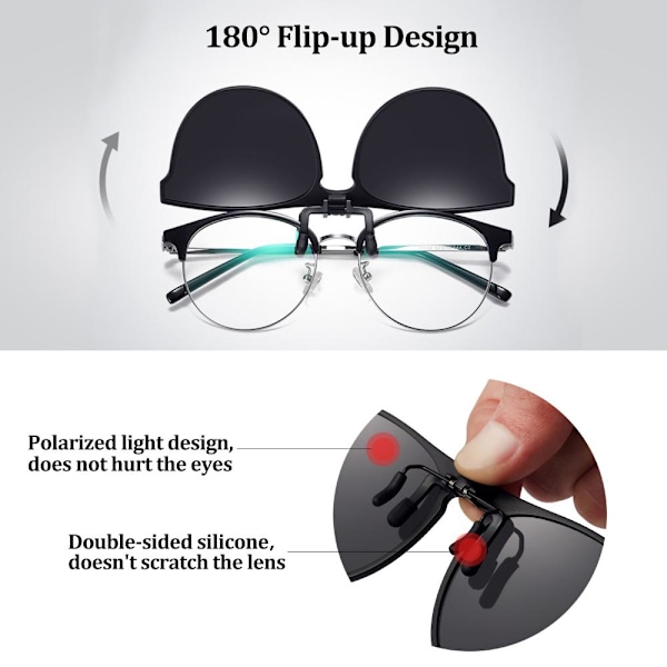 Polariserede Klips-Solbriller Unisex Anti-blænding