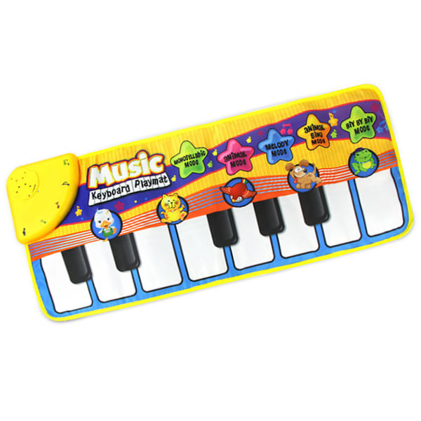 Baby musikalsk kravlemåtte Småbørn Piano Keyboard Måtte Engelsk musik gulvmåtte til tidlig uddannelse