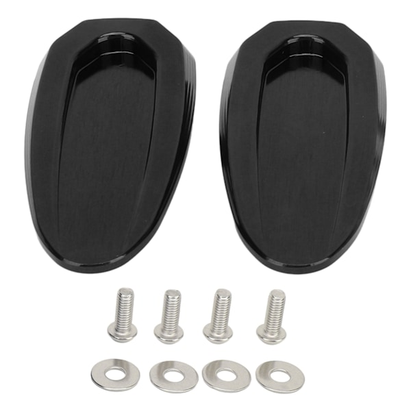 2pcs Mirror Base Cover Aluminum Alloy Waterproof Windshield Mirror Hole Cover for S1000RR 2019 to 2023 Black