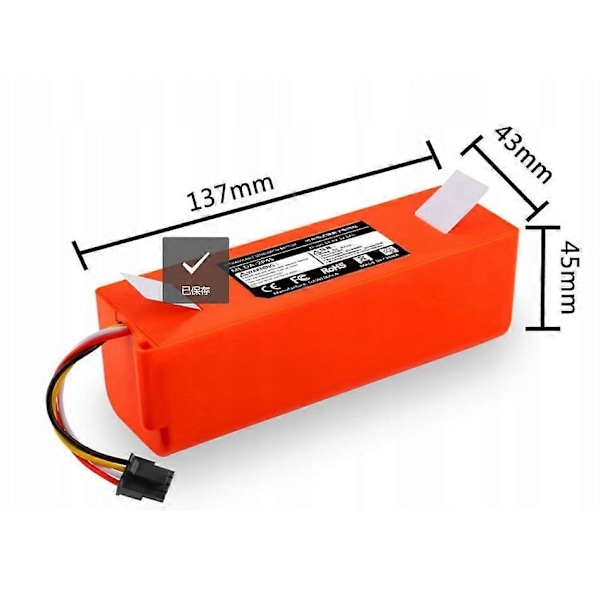 Batteri för Xiaomi Roborock S5 S6 * 14.4v 5200mah